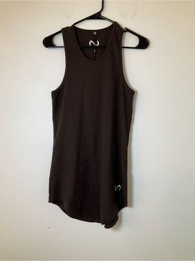 TLF Ribbed Relaxed Fit Tank Dark Chocolate Brown NWT Medium